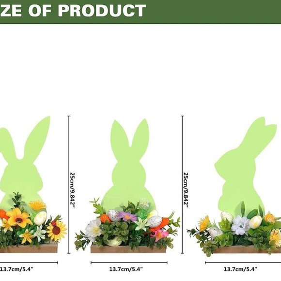 3PCS Easter Decorations, Easter Decoration for The Home, Farmhouse Rustic Wooden - Picture 2 of 3